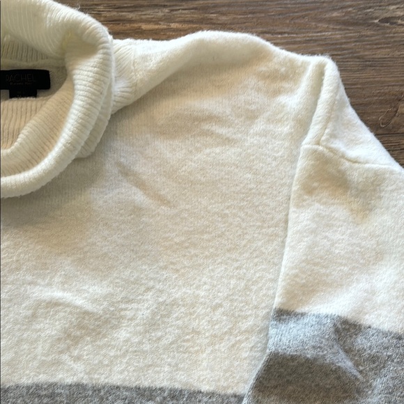 RACHEL Rachel Roy Women's Large Turtleneck Sweater Dress Grey White Colorblock - Picture 5 of 9